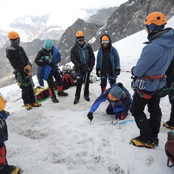 Ice Anchor Demonstrating at Scout Peak Glacier